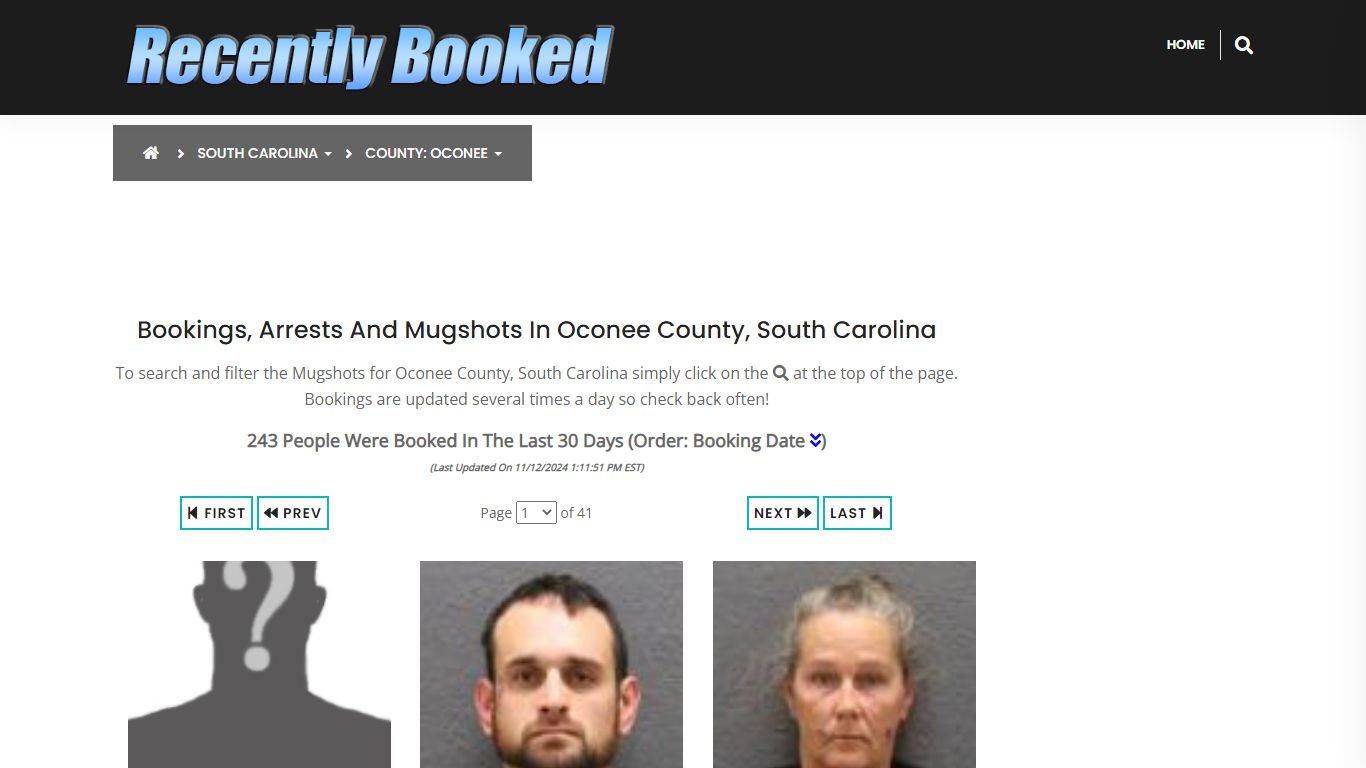 Bookings, Arrests and Mugshots in Oconee County, South Carolina